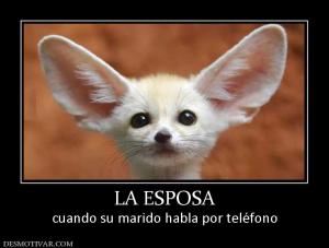 LA ESPOSA cuando su marido habla por teléfono