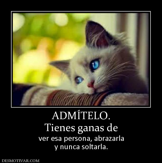 ADMÍTELO. Tienes ganas de  ver esa persona, abrazarla y nunca soltarla.