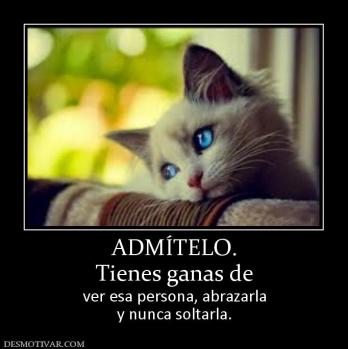 ADMÍTELO. Tienes ganas de  ver esa persona, abrazarla y nunca soltarla.