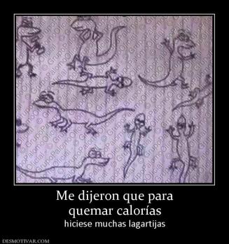 Me dijeron que para quemar calorías hiciese muchas lagartijas