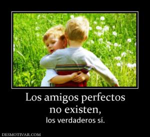 Los amigos perfectos no existen,  los verdaderos sí.