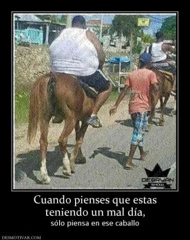 Cuando pienses que estas teniendo un mal día, sólo piensa en ese caballo