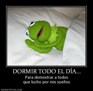 DORMIR TODO EL DÍA... Para demostrar a todos que lucho por mis sueños