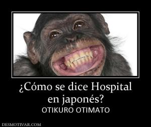 ¿Cómo se dice Hospital en japonés? OTIKURO OTIMATO