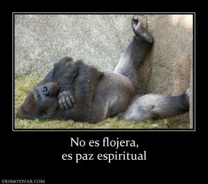 No es flojera, es paz espiritual