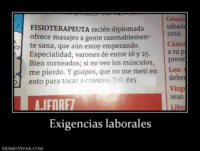 Exigencias laborales
