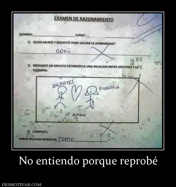 No entiendo porque reprobé