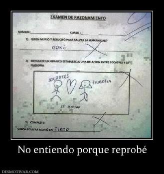 No entiendo porque reprobé