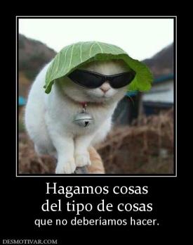 Hagamos cosas del tipo de cosas que no deberíamos hacer.