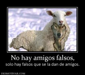 No hay amigos falsos, solo hay falsos que se la dan de amigos.