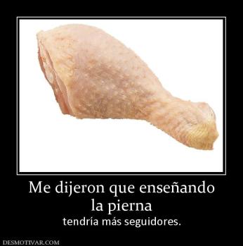 Me dijeron que enseñando la pierna  tendría más seguidores.