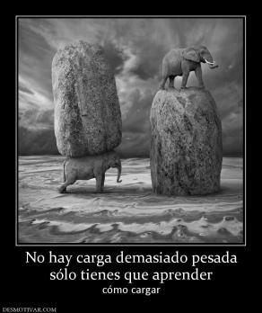 No hay carga demasiado pesada sólo tienes que aprender cómo cargar