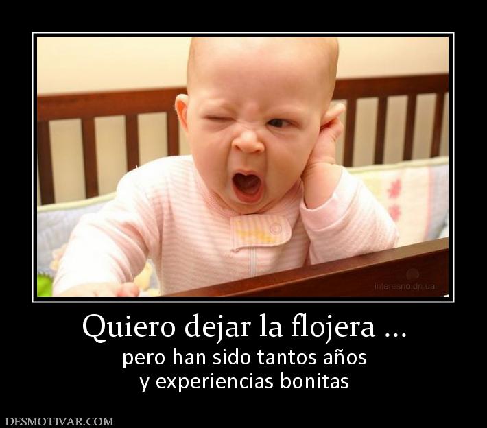 Quiero dejar la flojera ... pero han sido tantos años y experiencias bonitas