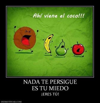 NADA TE PERSIGUE ES TU MIEDO ¡ERES TÚ!
