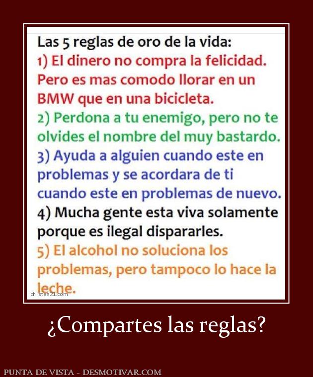 ¿Compartes las reglas?