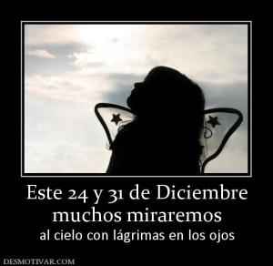 Este 24 y 31 de Diciembre muchos miraremos al cielo con lágrimas en los ojos