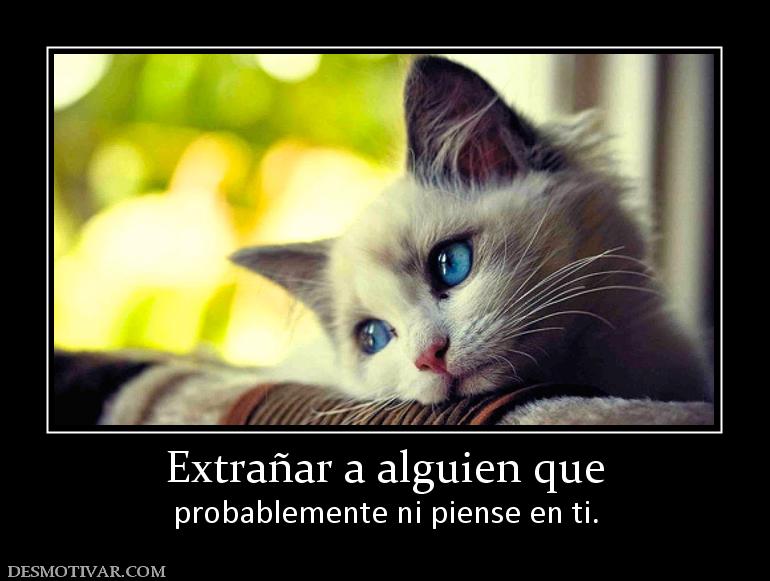 Extrañar a alguien que probablemente ni piense en ti.