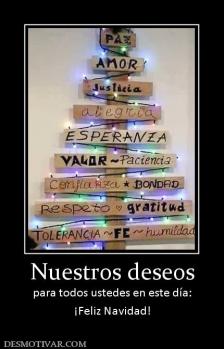 Nuestros deseos para todos ustedes en este día: ¡Feliz Navidad!