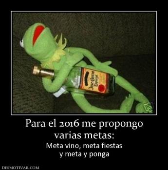 Para el 2016 me propongo varias metas: Meta vino, meta fiestas y meta y ponga
