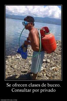 Se ofrecen clases de buceo. Consultar por privado