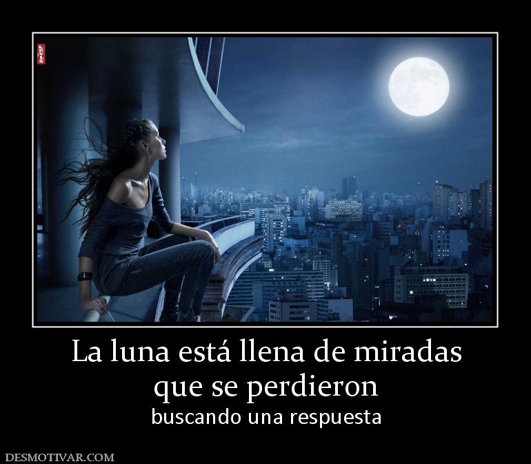 La luna está llena de miradas que se perdieron  buscando una respuesta