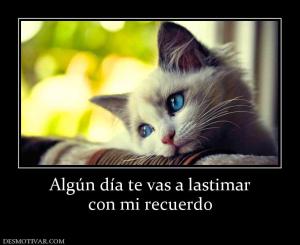Algún día te vas a lastimar con mi recuerdo