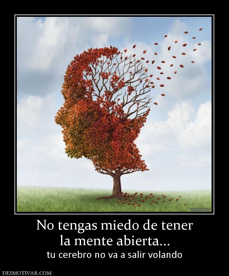 No tengas miedo de tener la mente abierta... tu cerebro no va a salir volando