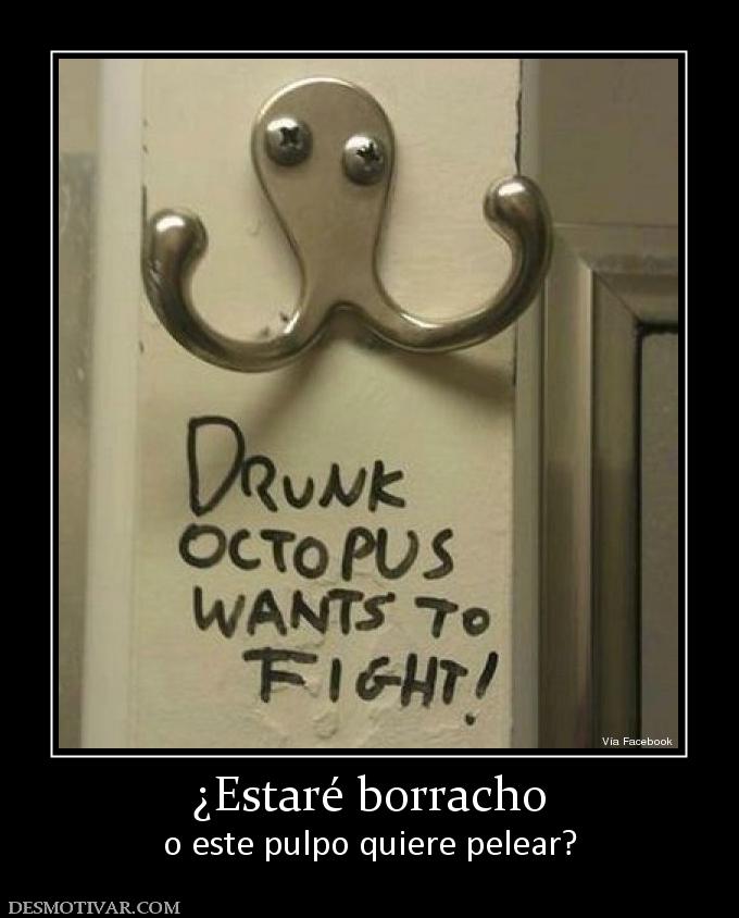 ¿Estaré borracho o este pulpo quiere pelear?
