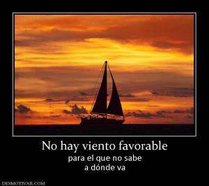 No hay viento favorable para el que no sabe a dónde va