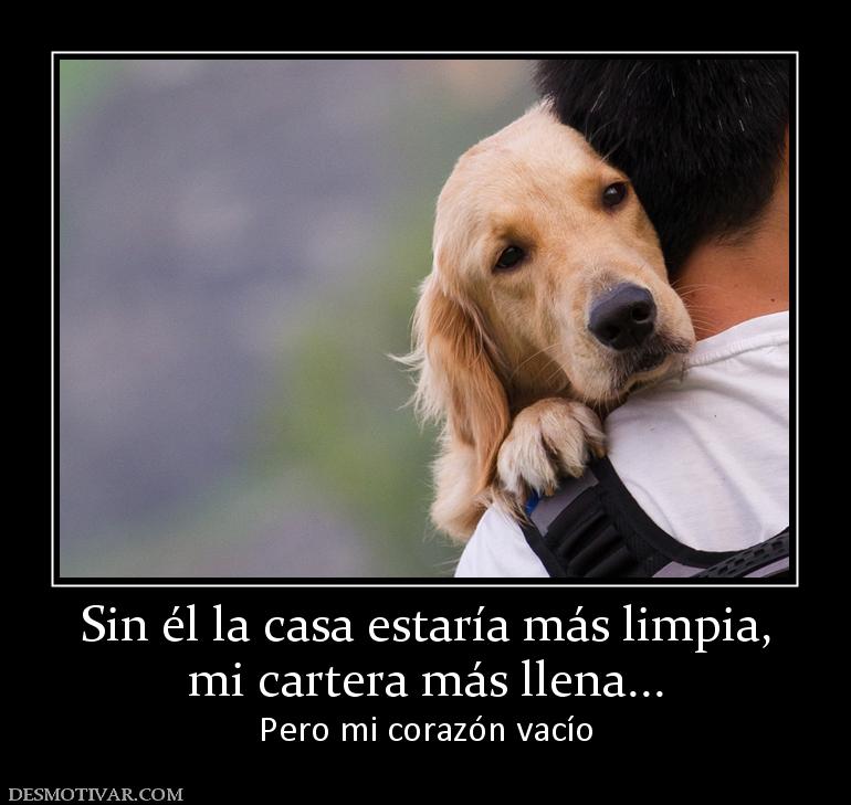 Sin él la casa estaría más limpia, mi cartera más llena... Pero mi corazón vacío