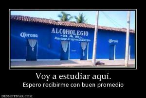 Voy a estudiar aquí. Espero recibirme con buen promedio