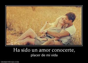 Ha sido un amor conocerte, placer de mi vida