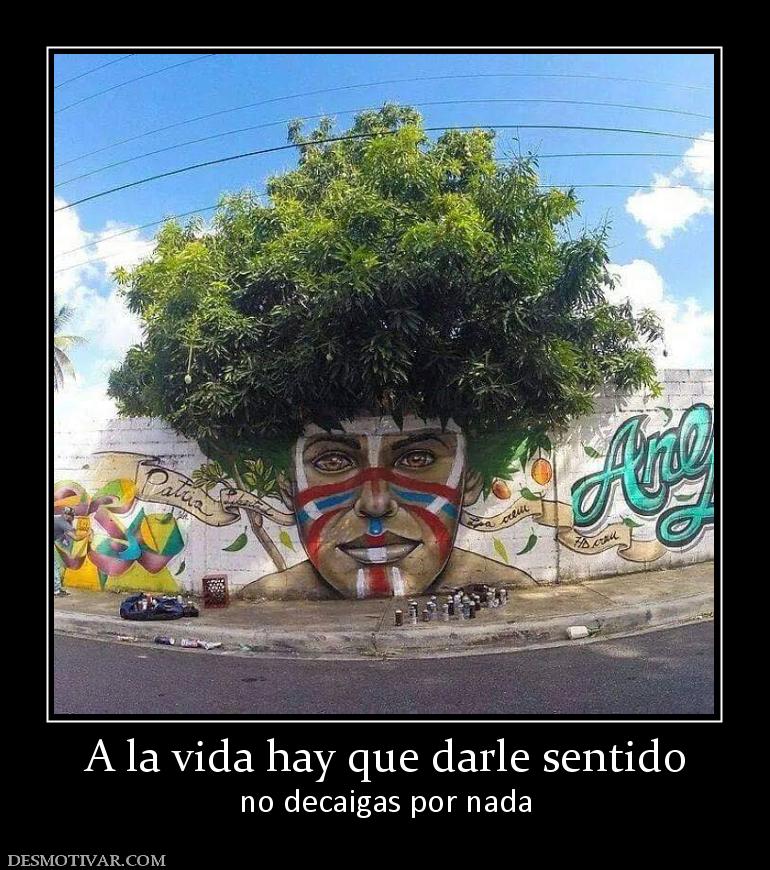 A la vida hay que darle sentido no decaigas por nada