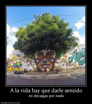 A la vida hay que darle sentido no decaigas por nada