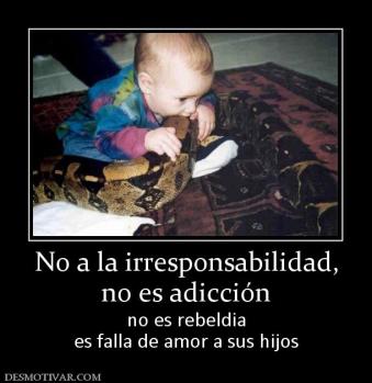 No a la irresponsabilidad, no es adicción no es rebeldia es falla de amor a sus hijos