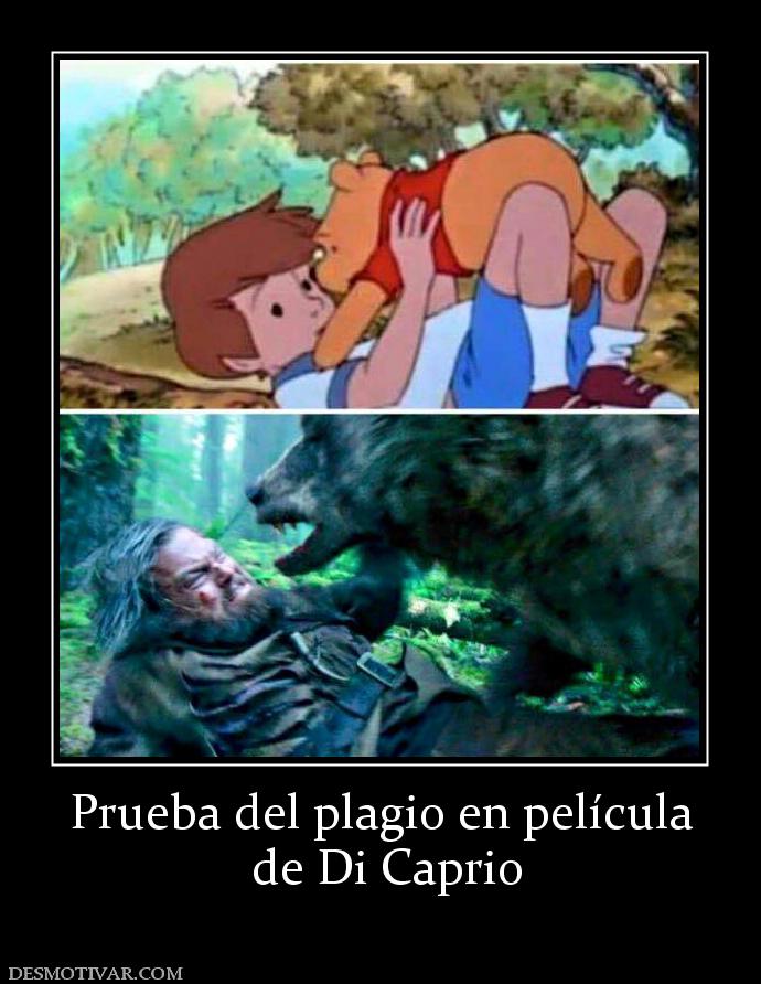 Prueba del plagio en película  de Di Caprio