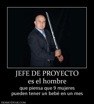 JEFE DE PROYECTO es el hombre que piensa que 9 mujeres pueden tener un bebé en un mes