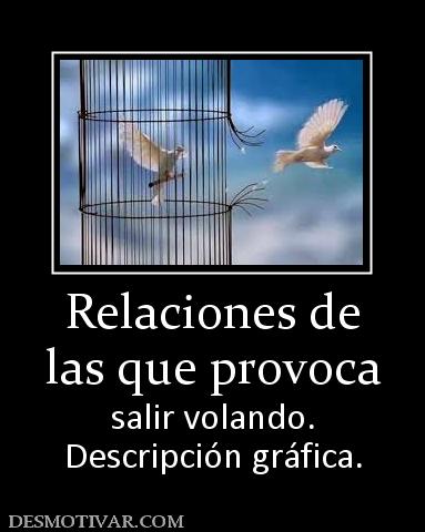 Relaciones de las que provoca  salir volando. Descripción gráfica.