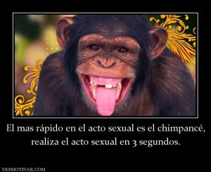 El mas rápido en el acto sexual es el  realiza el acto sexual en 3 segundos.