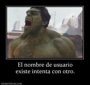 El nombre de usuario existe intenta con otro.
