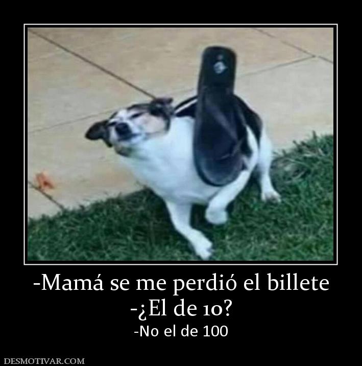 -Mamá se me perdió el billete -¿El de 10? -No el de 100