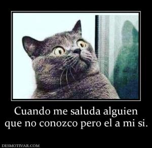 Cuando me saluda alguien que no conozco pero el a mi si.