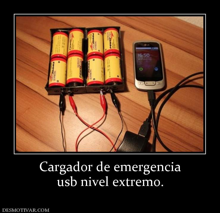 Cargador de emergencia usb nivel extremo.