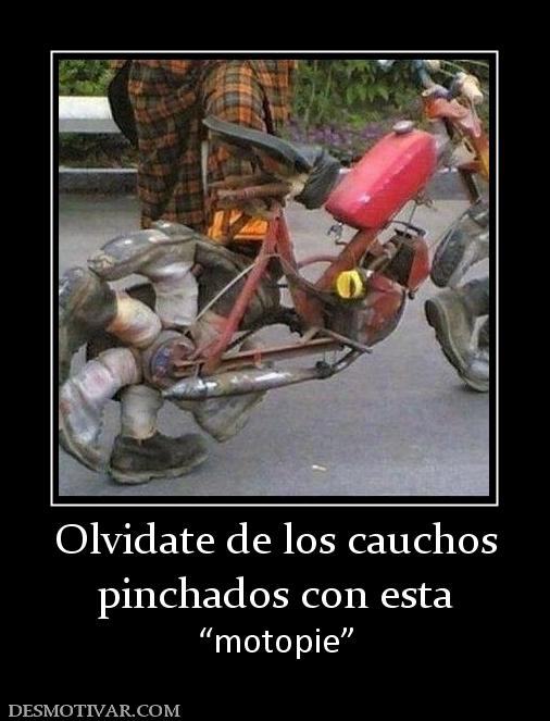 Olvidate de los cauchos pinchados con esta “motopie”