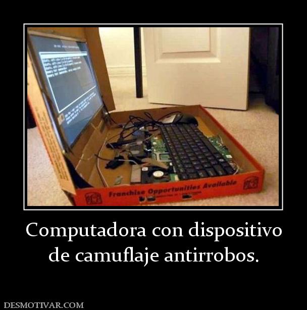 Computadora con dispositivo de camuflaje antirrobos.