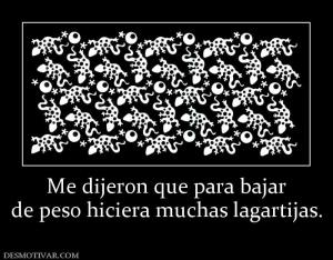 Me dijeron que para bajar de peso hiciera muchas lagartijas.