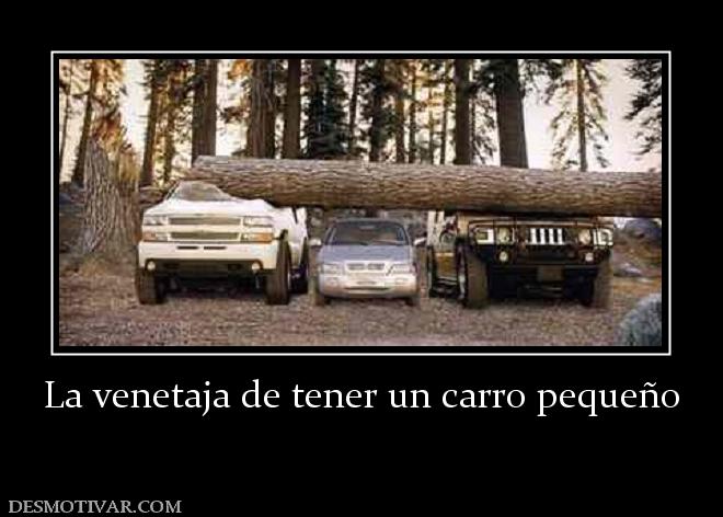La venetaja de tener un carro pequeño