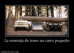 La venetaja de tener un carro pequeño