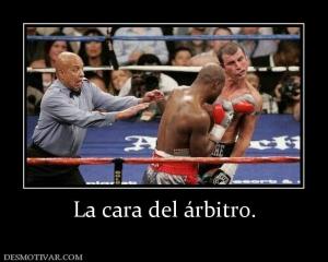 La cara del árbitro.