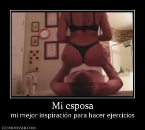 Mi esposa mi mejor inspiración para hacer ejercicios